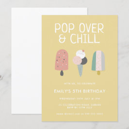 Convite Aniversário de Festa de Popsicle de Verão e Churra