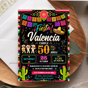 Convite Aniversário de Fiesta Mexicana - Tema Mariachi