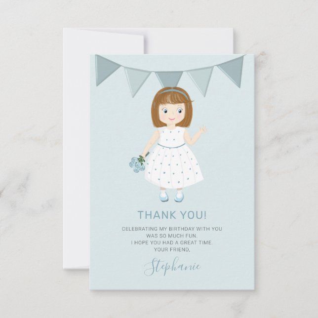 Convite Aniversário de Flor Selvagem Obrigado (Frente)