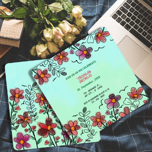 Convite ANIVERSÁRIO DE FLORES DE DOIS VERMELHOS primavera