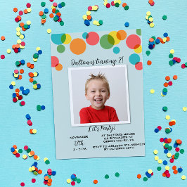 Convite Aniversário de Foto Colorida do Bolinhas Boys