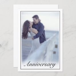 Convite Aniversário de Foto Preto e Branco Minimalista Mod