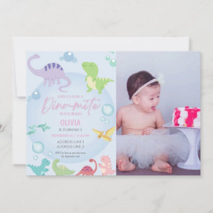 Convite aniversário de fotos da piscina do dinossauro