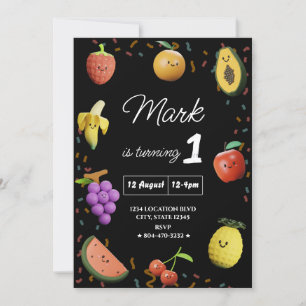 Convite Aniversário de Fruta Dançante Fofa