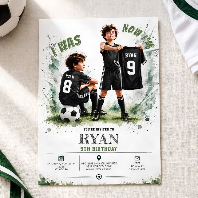 Convite Aniversário de Futebol dos 8 para os 9 (Criador carregado)