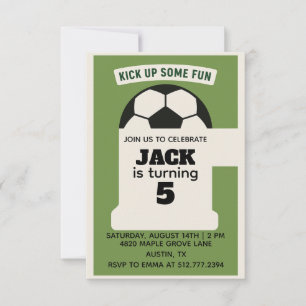 Convite Aniversário de Futebol Masculino - Tema Verde