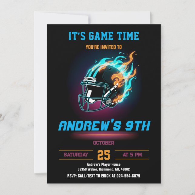 Convite Aniversário de Futebol Personalizado (Frente)