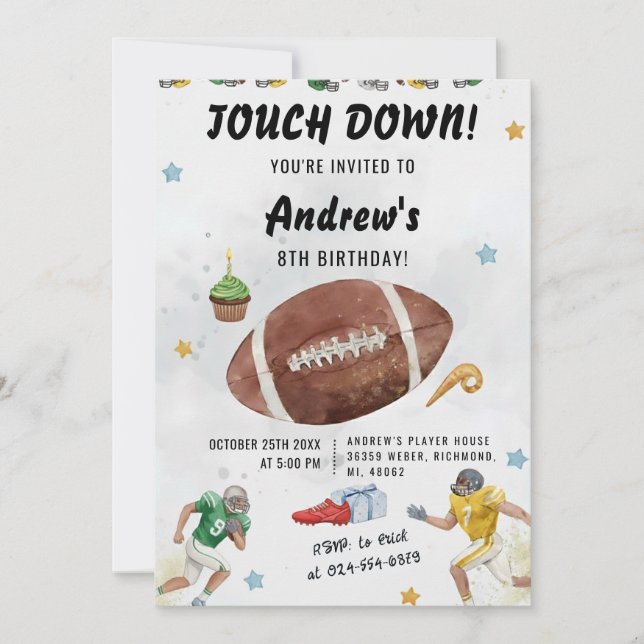 Convite Aniversário de Futebol Personalizado (Frente)