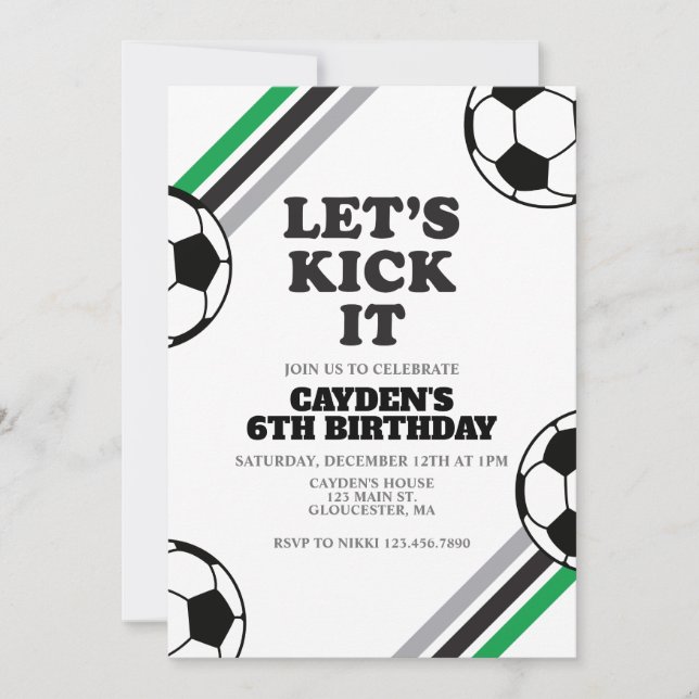 Convite Aniversário de Futebol Vamos Chutar (Frente)