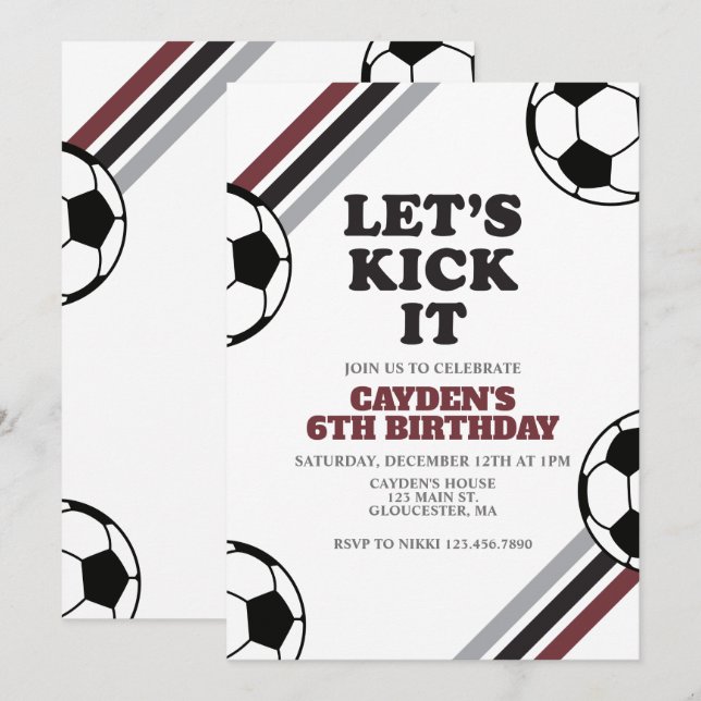 Convite Aniversário de Futebol Vamos Chutar (Frente/Verso)