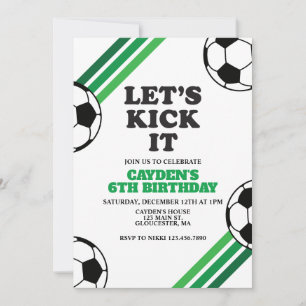 Convite Aniversário de Futebol Vamos Chutar Verde