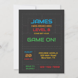 Convite Aniversário de Gamer de Nível Avançado