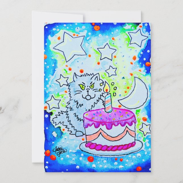 Convite aniversário de gato (Frente)