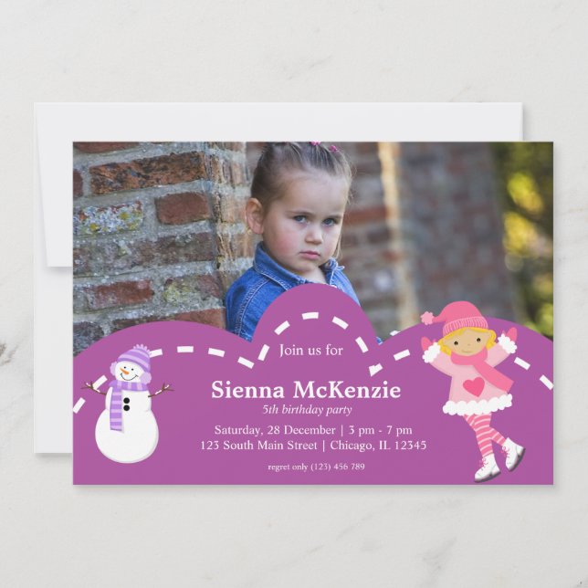 Convite Aniversário de gelo (Frente)