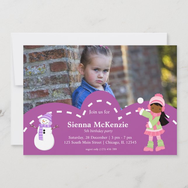 Convite Aniversário de gelo (Frente)