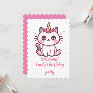 Convite Aniversário de Girly Caticorn