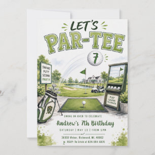Convite Aniversário de Golfe com Swing Pessoal