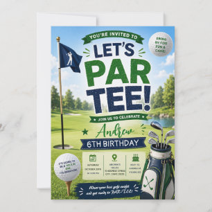Convite Aniversário de Golfe Esportivo Personalizado