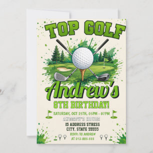 Convite Aniversário de golfe infantil personalizado