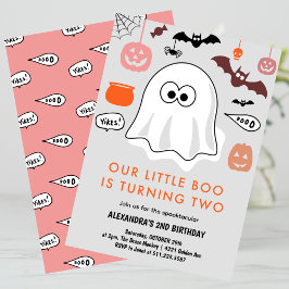 Convite Aniversário de Halloween de 2 anos espetacular peq