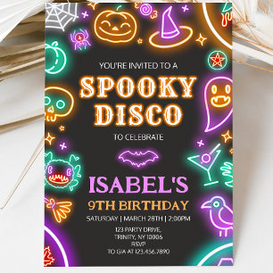 Convite Aniversário de Halloween Disco Assustador