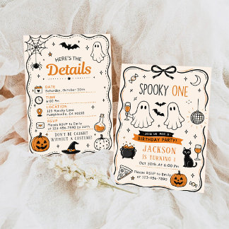 Convite Aniversário de Halloween do Espeluznante Um