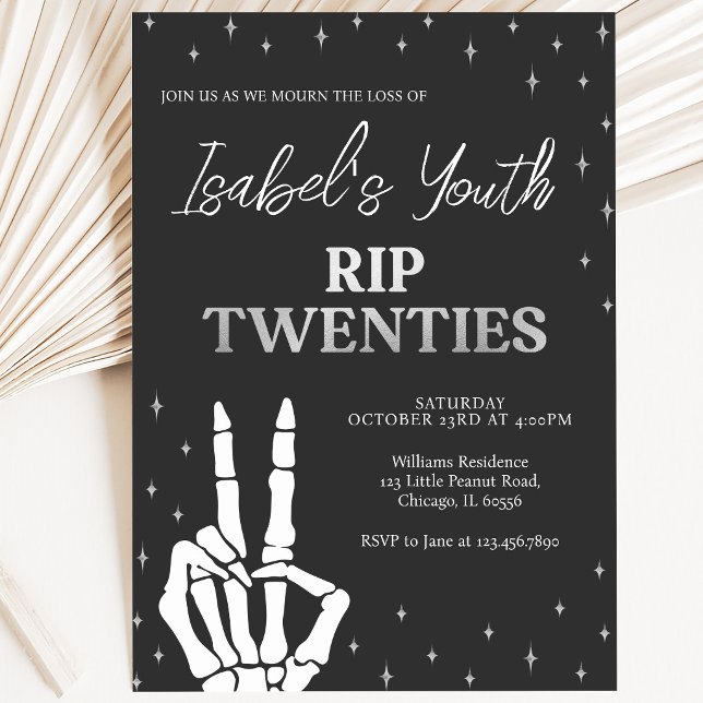 Convite Aniversário de Halloween RIP Twenties (Criador carregado)