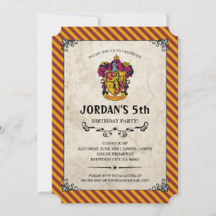 Convite Aniversário de Harry Potter Gryffindor