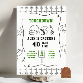 Convite Aniversário de Homem Adulto Touchdown Desenhado à 