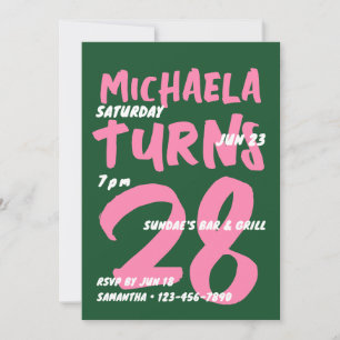 Convite Aniversário de Idade Personalizado Colorido Modern