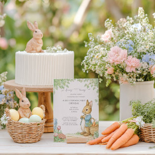 Convite Aniversário de Jardim de Coelhos Vintage