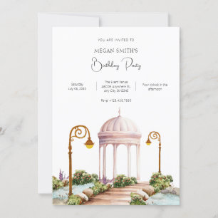 Convite Aniversário de jardim estético