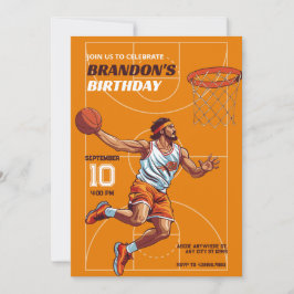 Convite Aniversário de jogador de basquete