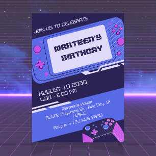 Convite Aniversário de jogador roxo