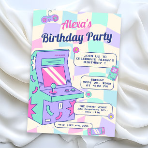 Convite Aniversário de jogo retrô
