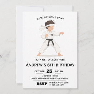 Convite Aniversário de Karatê Artes Marciais pessoal