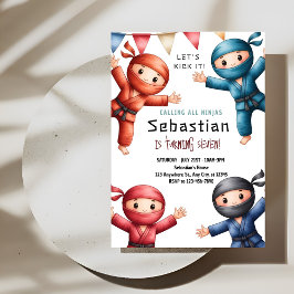 Convite Aniversário de Karatê dos Guerreiros Ninja