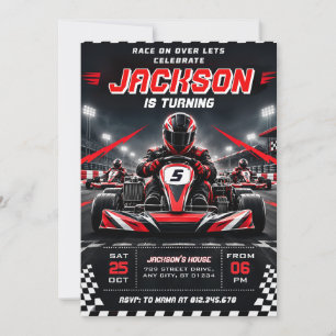 Convite Aniversário de Kart Personalizado