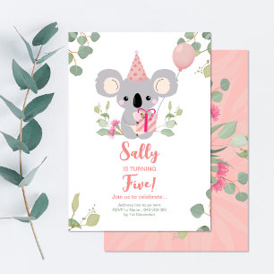 Convite Aniversário de Koala