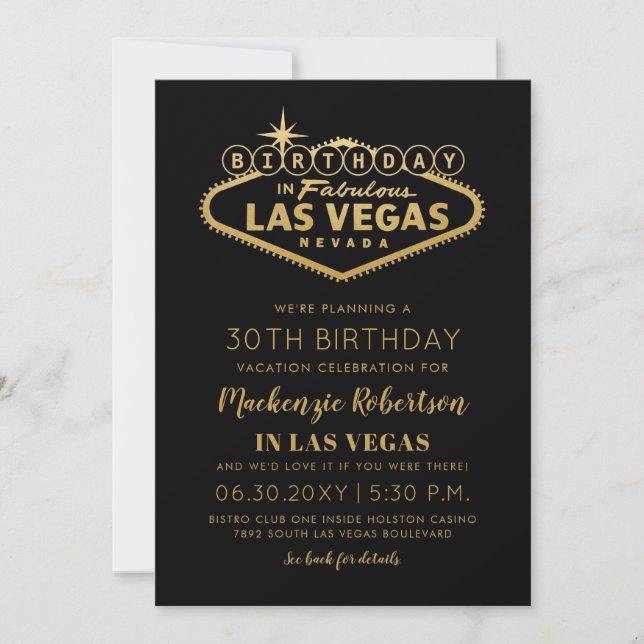 Convite Aniversário de Las Vegas (Frente)