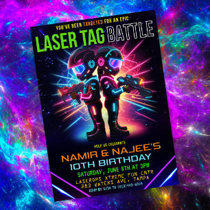 Convite Aniversário de Laser Tag Afro-Americano