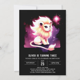 Convite Aniversário de Leão Pequeno e Quente