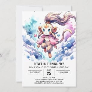 Convite Aniversário de Macaco Imprimível Encantado