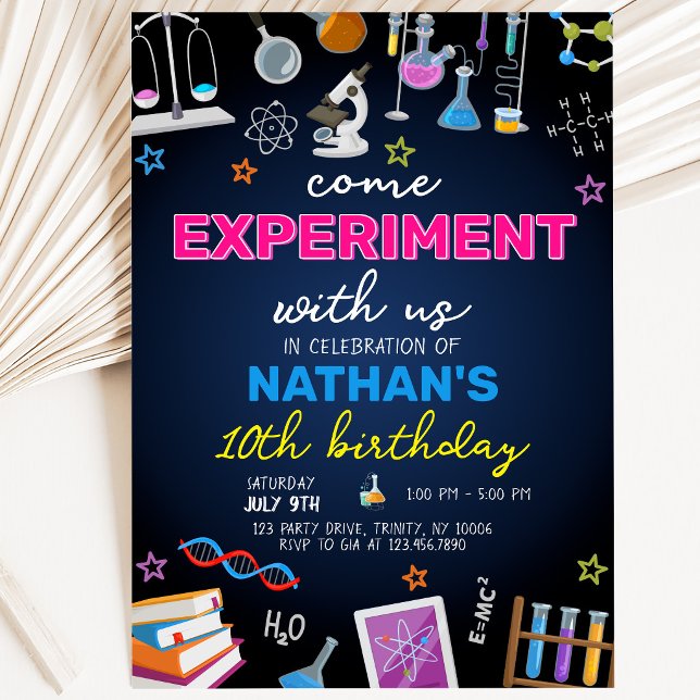 Convite Aniversário de Mad Science (Criador carregado)