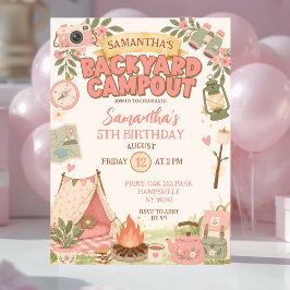 Convite Aniversário de Menina Acampamento no Quintal Boho