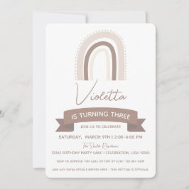 Convite Aniversário de Menina Boho Arco-Íris