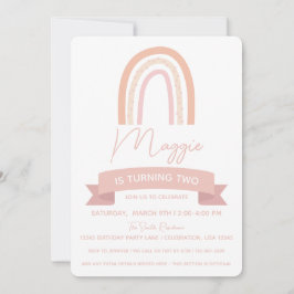 Convite Aniversário de Menina Boho Arco-Íris