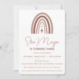 Convite Aniversário de Menina Boho Arco-Íris