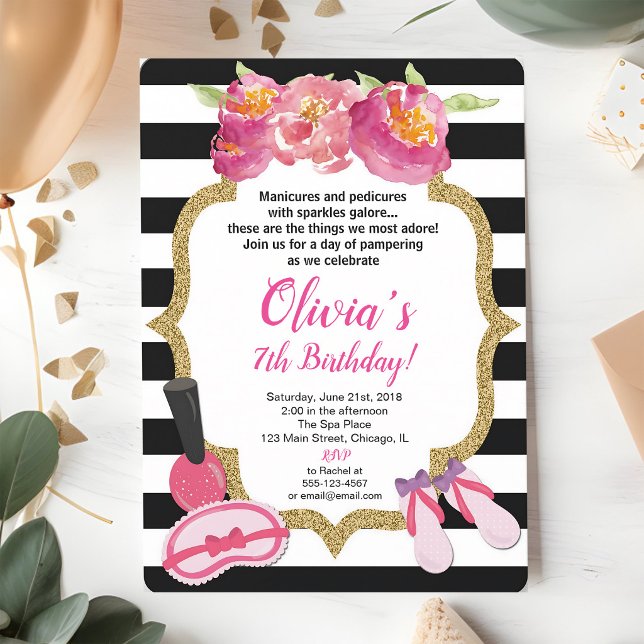 Convite Aniversário de Menina com Spa e Maquiagem (Criador carregado)