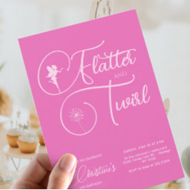 Convite Aniversário de Menina de Fada Minimalista Moderna